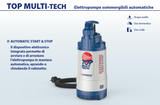PEDROLLO - Elettropompa Sommergibile Automatica TOP MULTI-TECH 3 48TPMA170A1U | 0,75HP | 120 L/min | 30m | Start&Stop