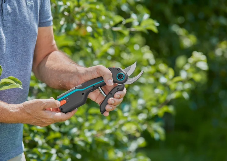 GARDENA - Cesoia a Batteria AssistCut | 3,7V 2Ah | Taglio 25mm | Sensore Intelligente | Lame Bypass