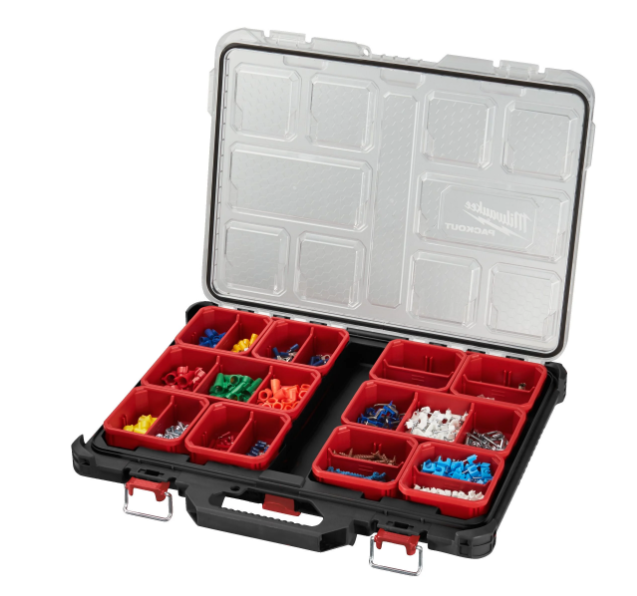 MILWAUKEE - PACKOUT Organiser Slim 4932471064 | Porta Minuteria | IP65 | Scomparti Rimovibili | Sistema Modulare