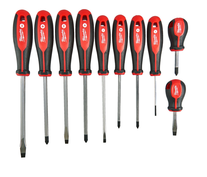 MILWAUKEE - Set Giraviti Tri-lobe S/Driver 4932471808 | 10 Pezzi | PZ+PH+SL | Lama Esagonale Magnetica