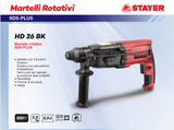 STAYER Bohrhammer HD 26 BK | 800W | SDS-Plus | 3 Funktionen | 2,8J