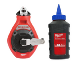 MILWAUKEE - Tracciatore Linea Fine | 30m | Corpo Alluminio | Linea 0,9mm | Riavvolgimento 6:1 | + Ricarica Gesso