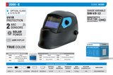 AWELCO - Casco Maschera Saldatura Autoscurante 2000-E 90390 | DIN 4/9-13 | 2 Sensori | True Color | Solar LCD | UV/IR