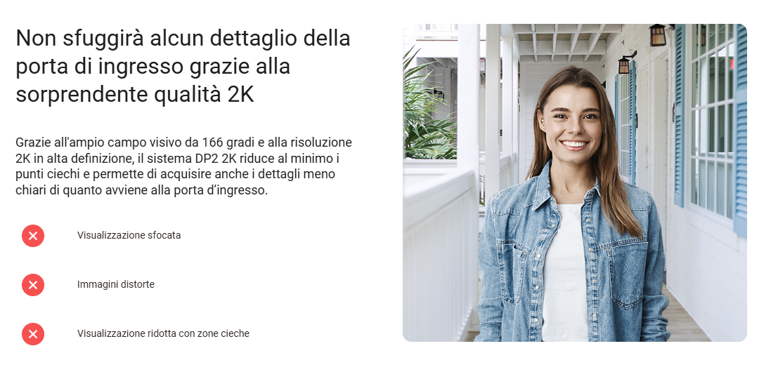 EZVIZ - Campanello Smart con Spioncino DP2 2K | Controllo da App | Video 2K | Senza Fili