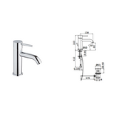 MAMOLI - Mitigeur monocommande lavabo chromé Pico | Vidage inclus | Flexibles 3/8" | Cartouche céramique