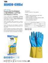 VAM - Guanti Antiacido Lattice/Neoprene KLK-03 | Doppia Immersione | Antiscivolo | EN 374 TYPE A
