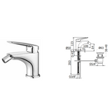 Mamoli bidet mixer with chrome finish and Penelope waste