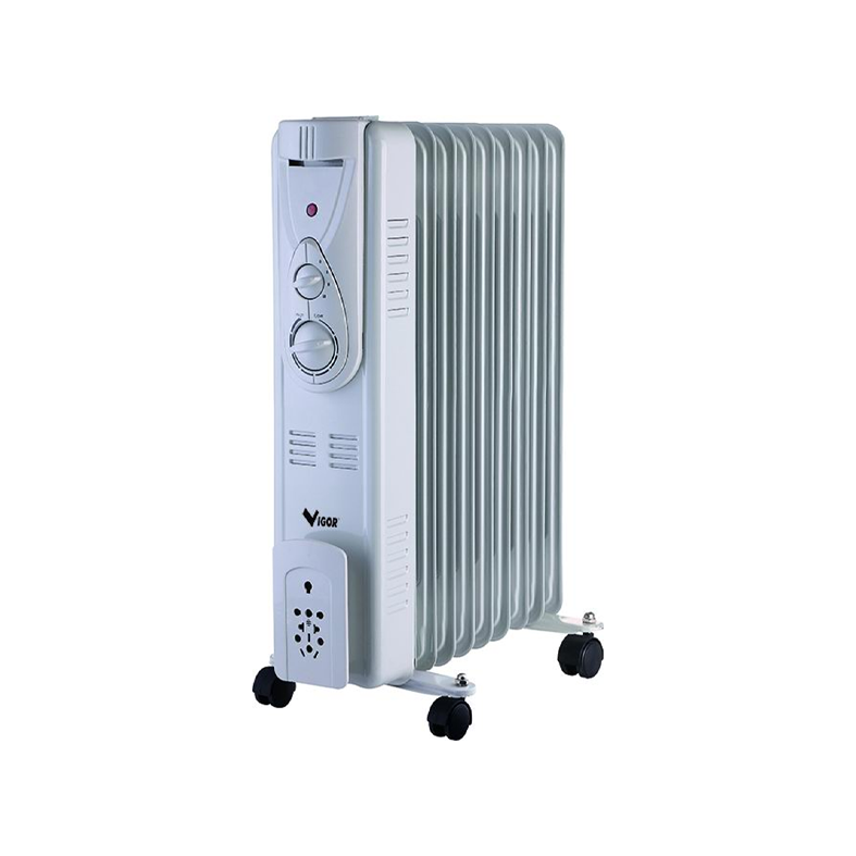 VIGOR - Radiatore ad Olio 9 Elementi 97952-30 | 2000W | 3 Livelli 800/1200/2000W | Termostato | Anti-Ribaltamento | ~20m²