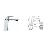 Mamoli Chrome finish basin mixer with Blade click-clack waste
