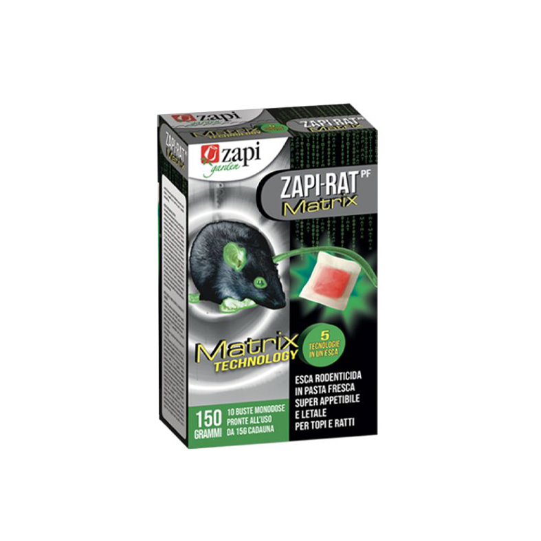 Zapi Garden - Zapi-RAT Matrix Pâte Rodenticide 150g | Souris et Rats | Vente libre