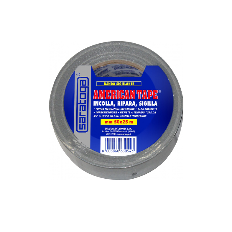 Nastro Americano Telato Grigio 50mm x 25mt - Saratoga