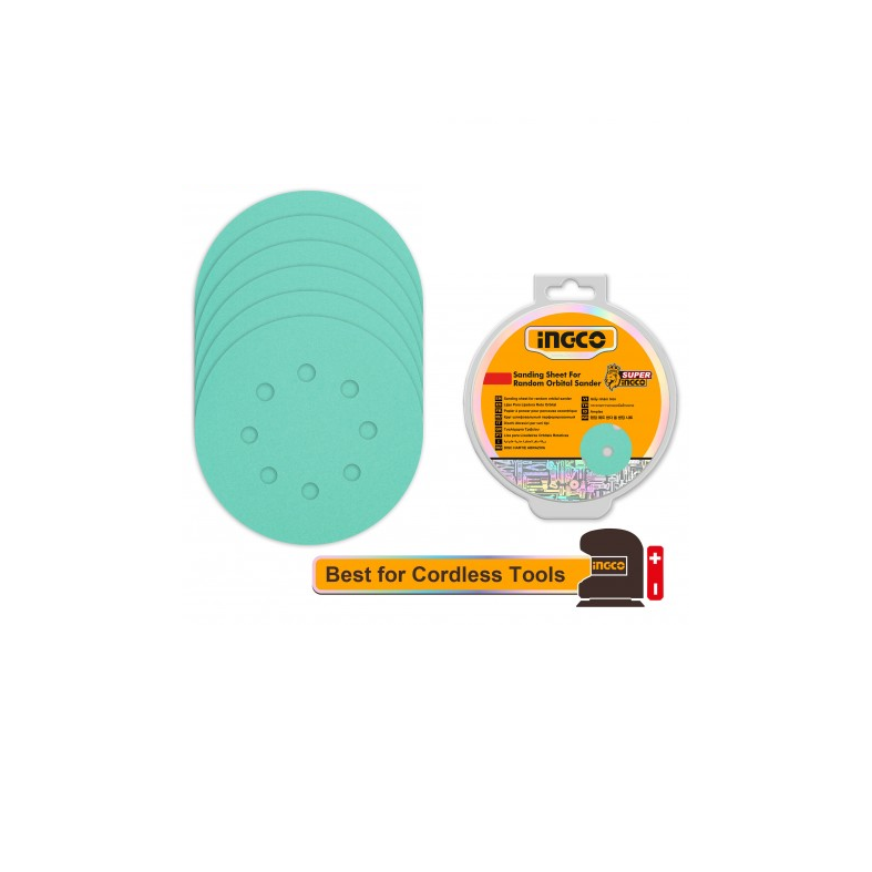 INGCO Set 50 Dischi Abrasivi Ø125 mm per Levigatrice Orbitale