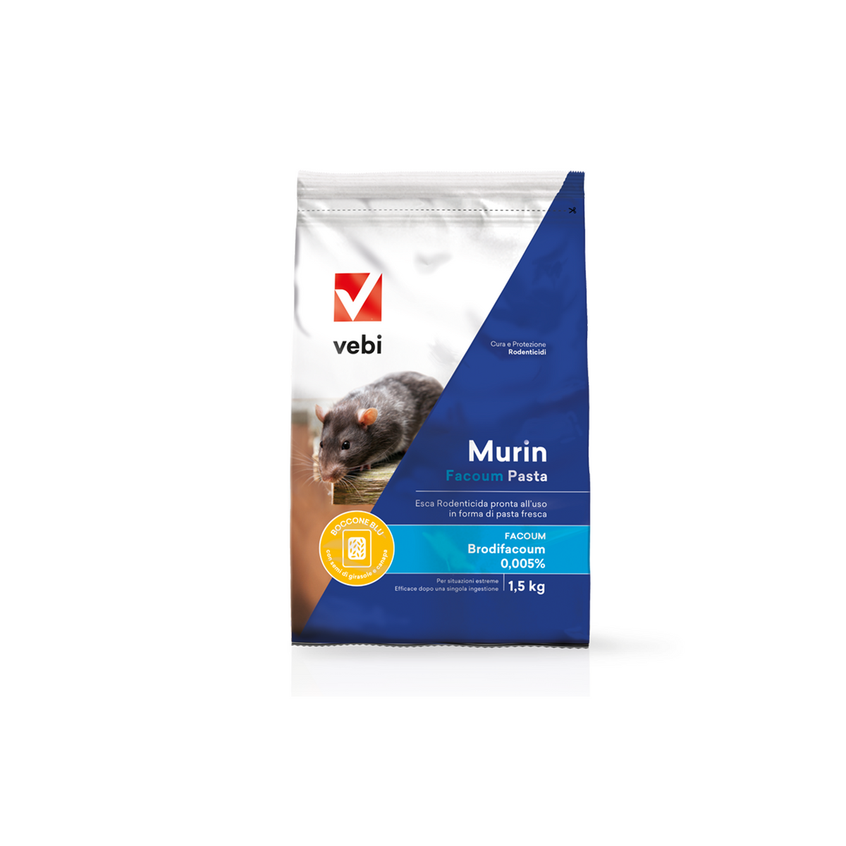 VEBI - Murin Facoum Pasta | Rodentizidköder frische Pastenköder | Box 3 x 500g | Brodifacoum 0,005% | PT14