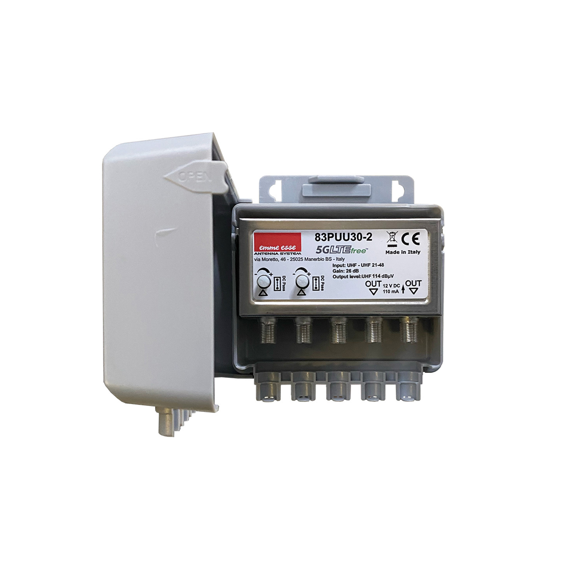 Emme Esse APP Series 2-Output 5GLTE Free Outdoor TV Amplifier