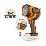 INGCO – CWLI2088 Arbeitsleuchte | 20 V | 2000 Lumen | 130° Abstrahlwinkel | Nur Gehäuse 