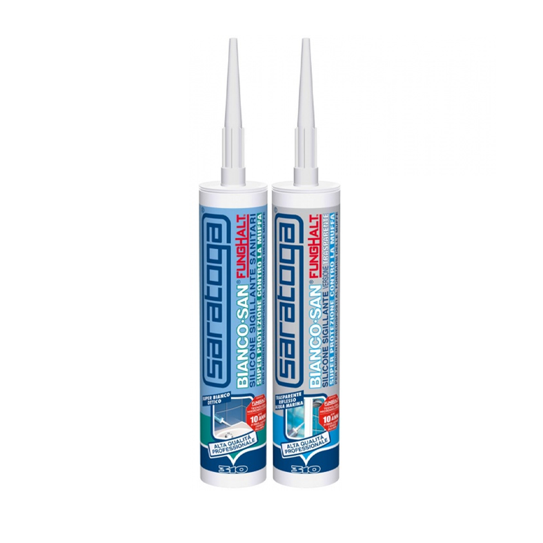 Saratoga - BiancoSan FungHalt Silicone Antimuffa Sanitari | Bagni e Cucine | 10 Anni | Bianco o Trasparente