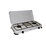 2-Burner Gas Stove in White Porcelain Steel