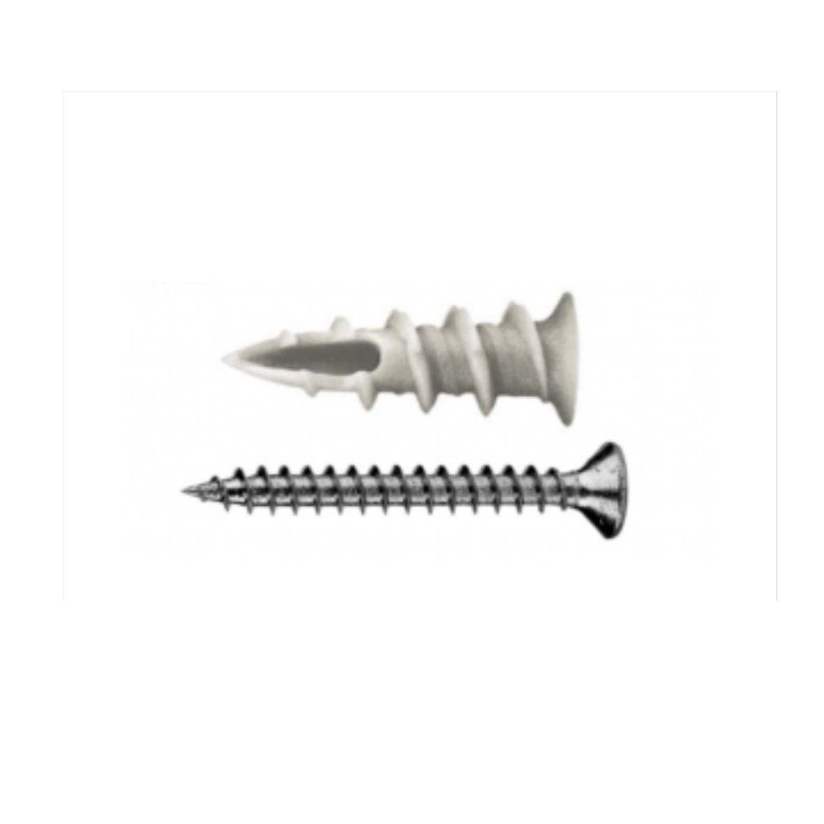 Self-drilling nylon plugs for plasterboard walls 16x38 complete with screws, pack of 150 pieces