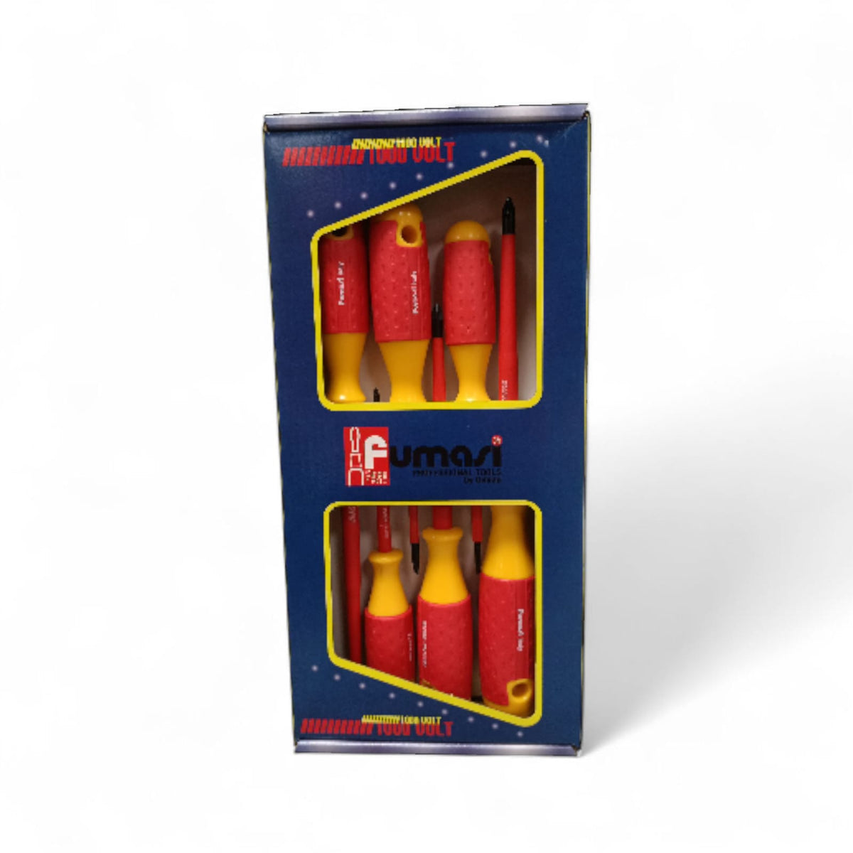 FUMASI - Set 6 Giraviti Isolati 1000V 094060 | IEC 60900 | 3 Taglio + 3 PH | Elettricisti