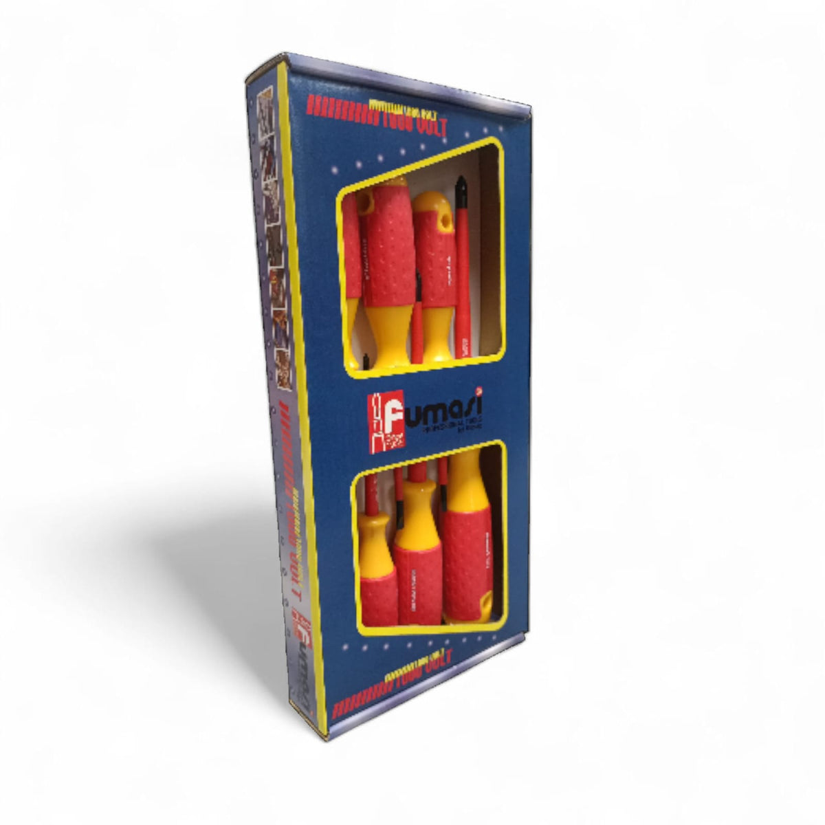 FUMASI - Set 6 Giraviti Isolati 1000V 094060 | IEC 60900 | 3 Taglio + 3 PH | Elettricisti
