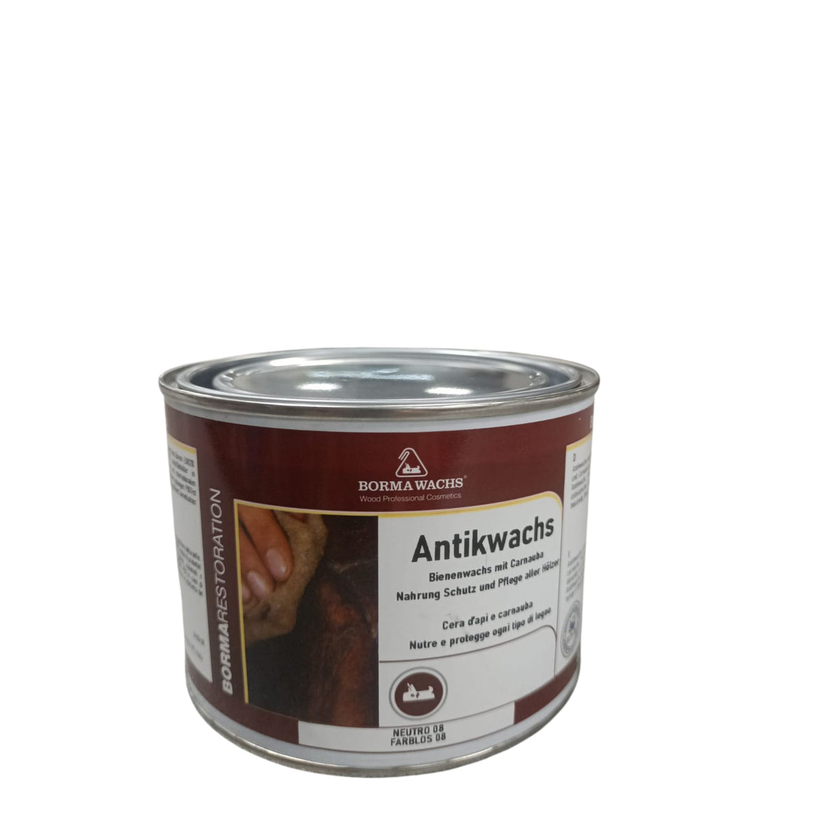 BORMA WACHS - Cire Encaustique Antikwachs Haute Solide 500ml | Cire d’Abeille Carnauba Montanwax | Neutre | Anti-termites