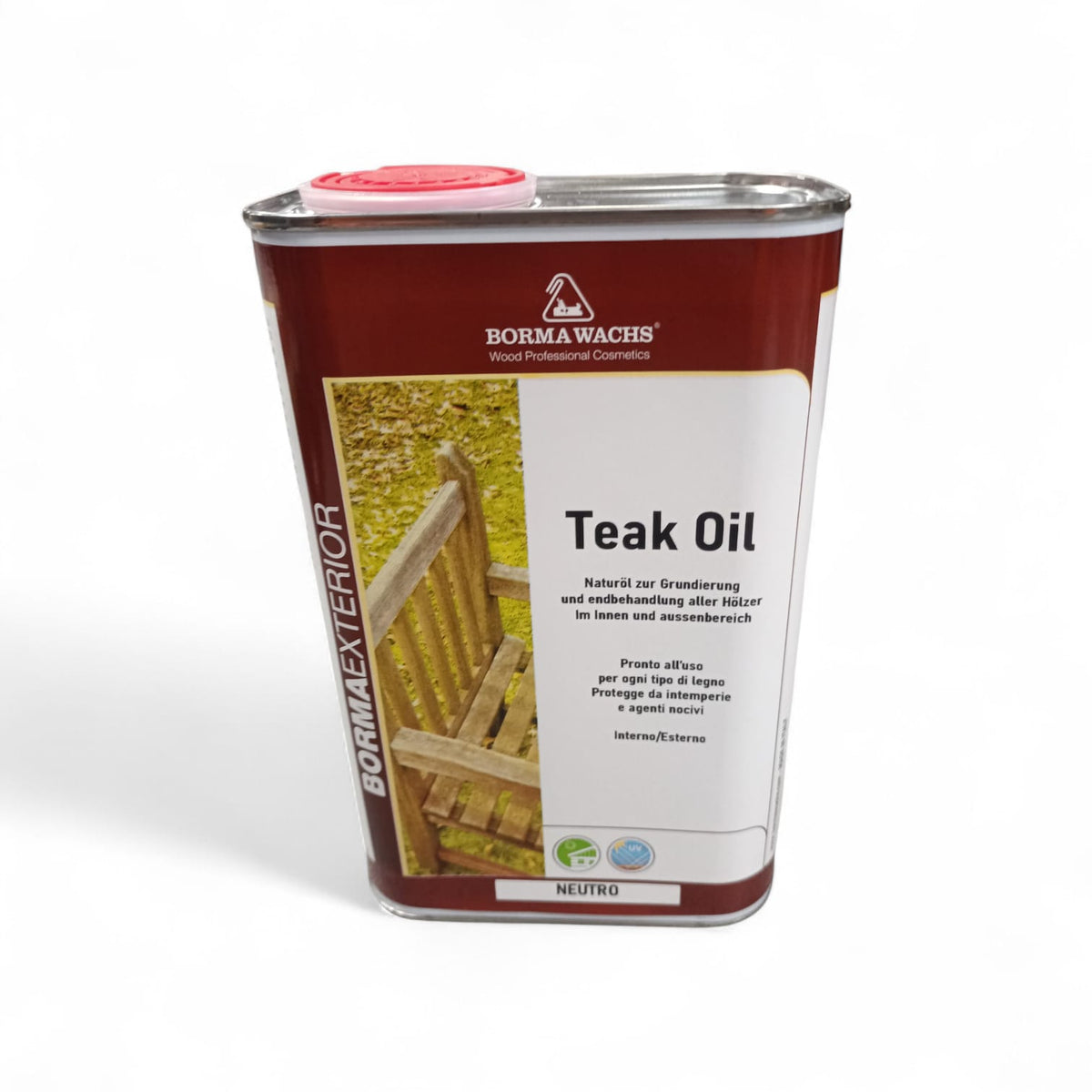 BORMA WACHS - Olio Teak 0361 Neutro | Olio Protettivo Naturale | Idrorepellente | Filtri UV | Non Sfoglia | Esterno e Interno