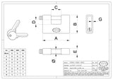 IBFM Lucchetto Corazzato 9960-9980-9990 tavola tecnica dimensioni