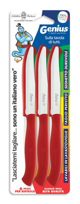 COLTELLERIE PAOLUCCI - Set 6 Coltelli Bistecca Lama Seghettata 11 cm GENIUS | Acciaio Inox | Made in Italy | Lavastoviglie | Manico Polipropilene