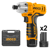 INGCO - Avvitatore a Percussione 12V CIRLI1201 | 100Nm | 2800 IPM | 2 Batterie | Valigetta