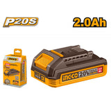 INGCO - Batteria Li-Ion 20V 2,0Ah FBLI2001E | Piattaforma P20S | Indicatore LED | Imballata in Scatola