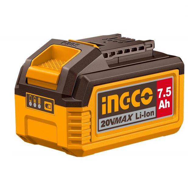INGCO - Batteria Li-Ion 20V 7,5Ah FBLI2075 | Piattaforma P20S | Indicatore LED | Imballata in Scatola