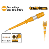 INGCO - Cacciavite Cercafase HSDT1908 | 190mm | AC 100-500V | Punta 4mm | Clip Tasca