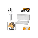 INGCO - Chiodi 50mm 18GA ANA18501 | 5.000 pz | 1,25x1,0mm | Per Sparachiodi ACN50401 ABN15501 CBNLI2002