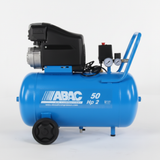 Compressore ABAC 50L HP2 vista laterale sfondo bianco