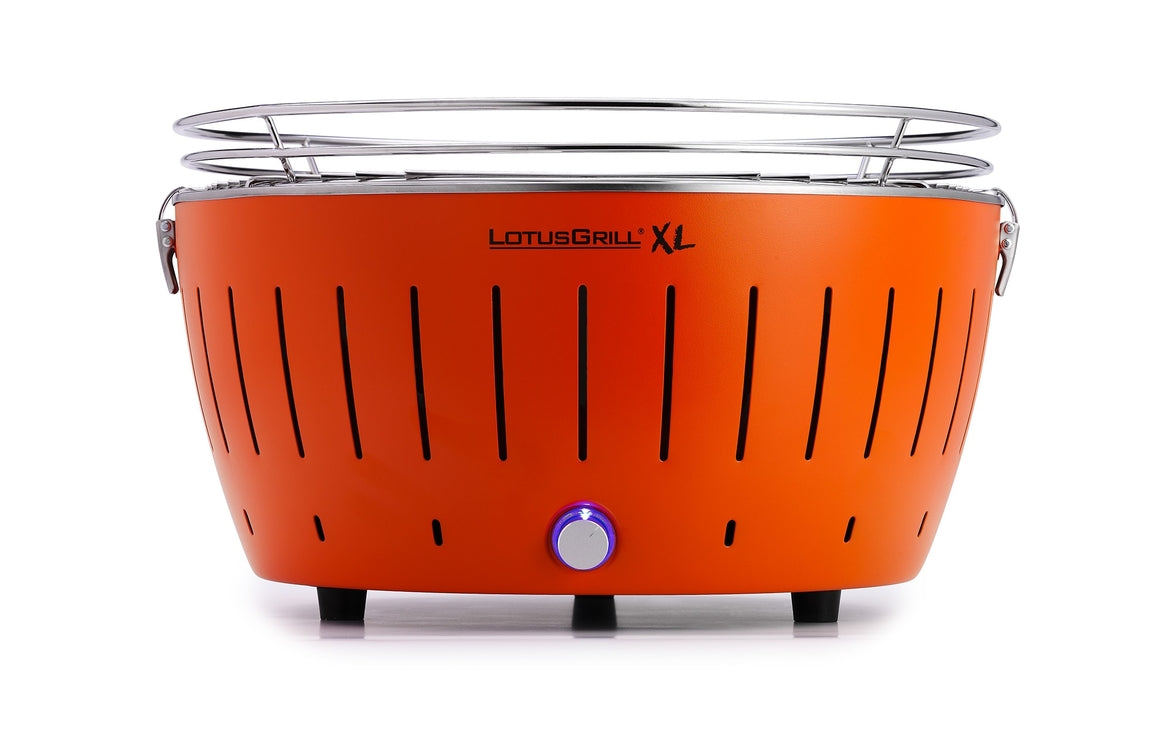 LOTUSGRILL - Barbecue da Tavolo XL | Carbonella Senza Fumo | Griglia Ø40,5cm | 6,5 kg | USB