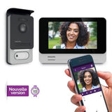 Philips - WelcomeEye Connect 2 WLAN-Video-Türsprechanlage 531036 | 7" Touch-Monitor | Smartphone-App | RFID | Interner Speicher | 2-Draht