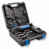 ELECRO Slim Core kit completo valigetta aperta flangiatubi teste caricabatterie sfondo bianco