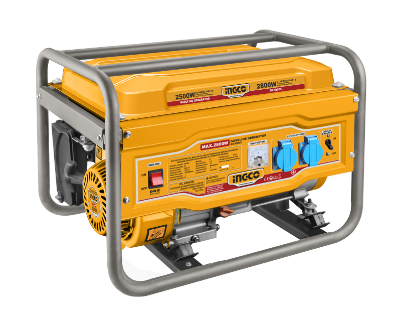 INGCO - Generatore di Corrente a Benzina 2,8kW GE30005 | 4 Tempi | 210cc | 3000 rpm | Avv. a Strappo