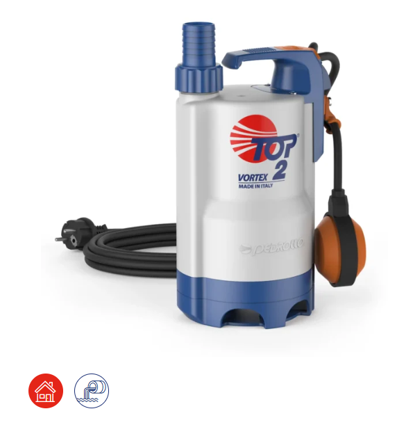 PEDROLLO - Tauchmotorpumpe TOP 2 VORTEX | Schmutzwasserentsorgung | 155 l/min | IP68