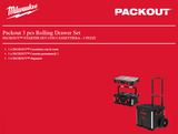 MILWAUKEE - PACKOUT Starter Set con Cassettiera 3 Pezzi 4932498984 | Cassettiera Ruote + Cassetta 2 + Organiser | 1050x570x480mm