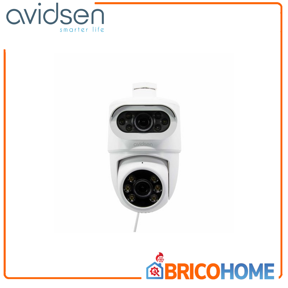 AVIDSEN - Motorisierte 2K-IP-Kamera für den Außenbereich HomeCam Dual PTZ 127156 | Duales Objektiv | PTZ 360° | Sirene | Wi-Fi