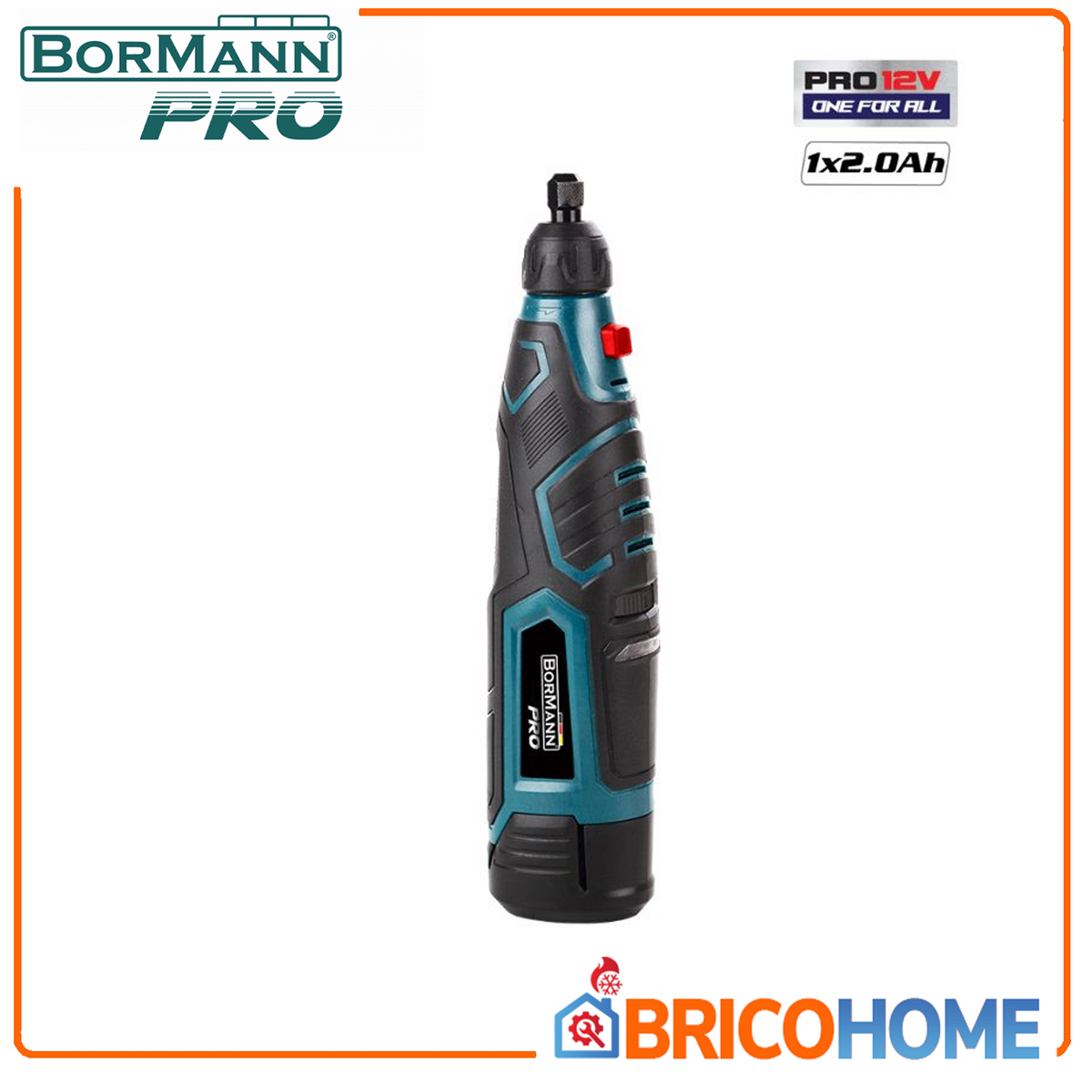 BORMANN Pro - Multiutensile Rotativo a Batteria BBP2450 | 12V 2Ah | 5.000-25.000 giri/min | Mandrino 3,2mm | Soft-Start | Kit Accessori