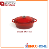 LA NORDICA - Casseruola Cocotte Cucinotta Ovale in Ghisa 29cm | 4 Litri | Con Coperchio | Smaltata | Induzione