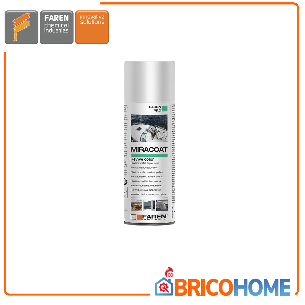 FAREN - Rinnova Colore MIRACOAT SPRAY 400ml | Plastiche | Metalli | Legno | Pietre