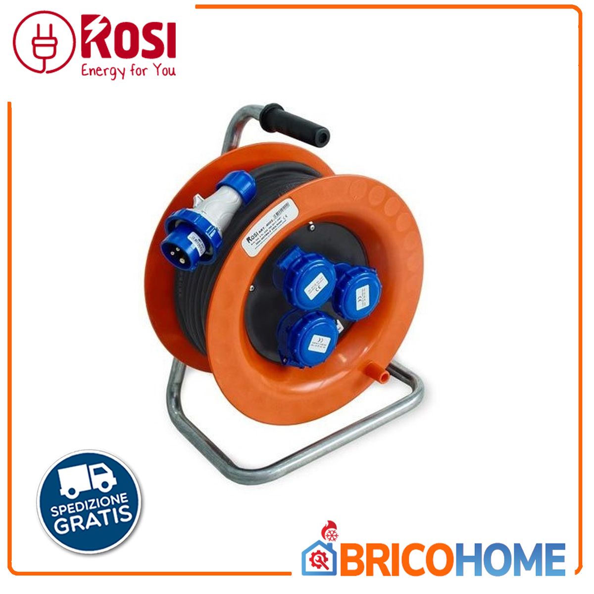 Industrielles Kabeltrommel-Verlängerungskabel 30 Meter 3x2,5 mm 16 A IP67 - Rosi 