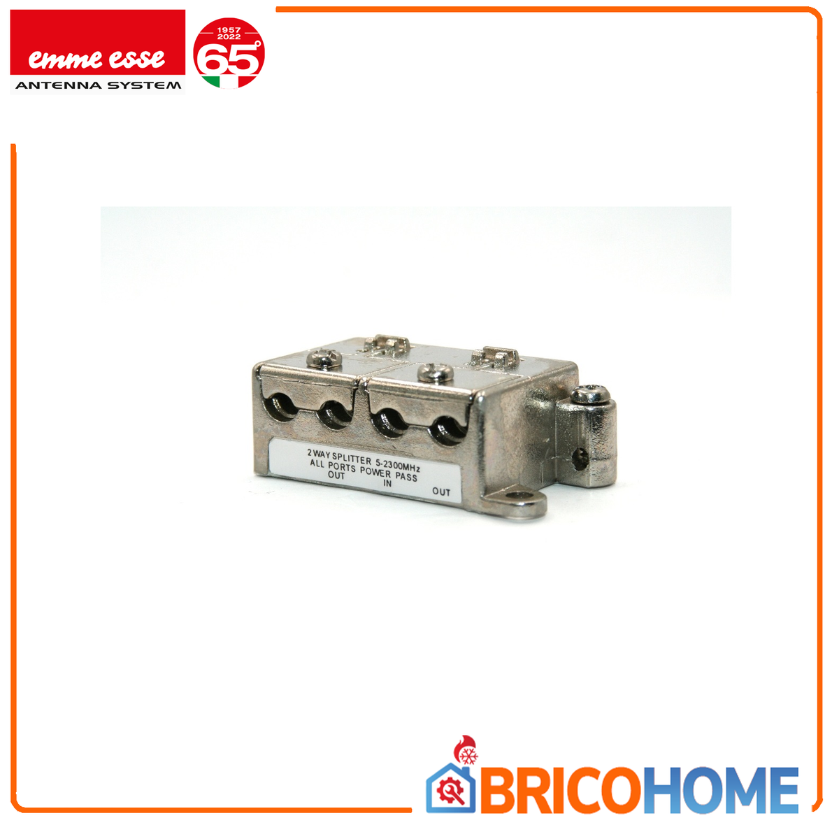 Emme Esse PlugIN P2 Passive TV Splitter with 2 Outputs