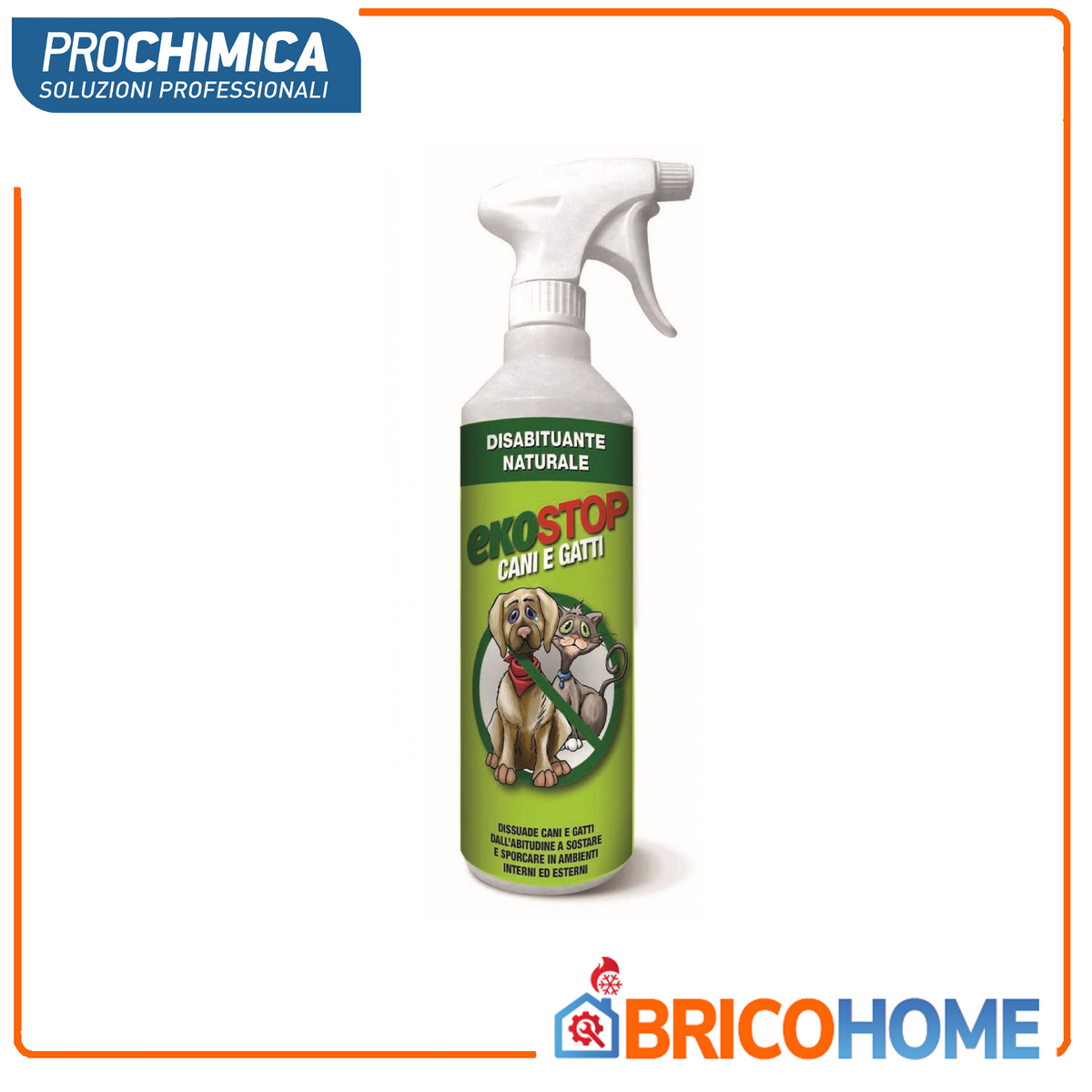 PROCHIMICA - Ekostop Cani e Gatti EKS/CG750 | Disabituante Naturale Spray 750ml | Interno ed Esterno | Innocuo per la Salute