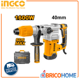 INGCO - Martello Demolitore Rotativo RH1600388 | 1600W | SDS-MAX | 10J | Antivibrazione | Kit Valigetta