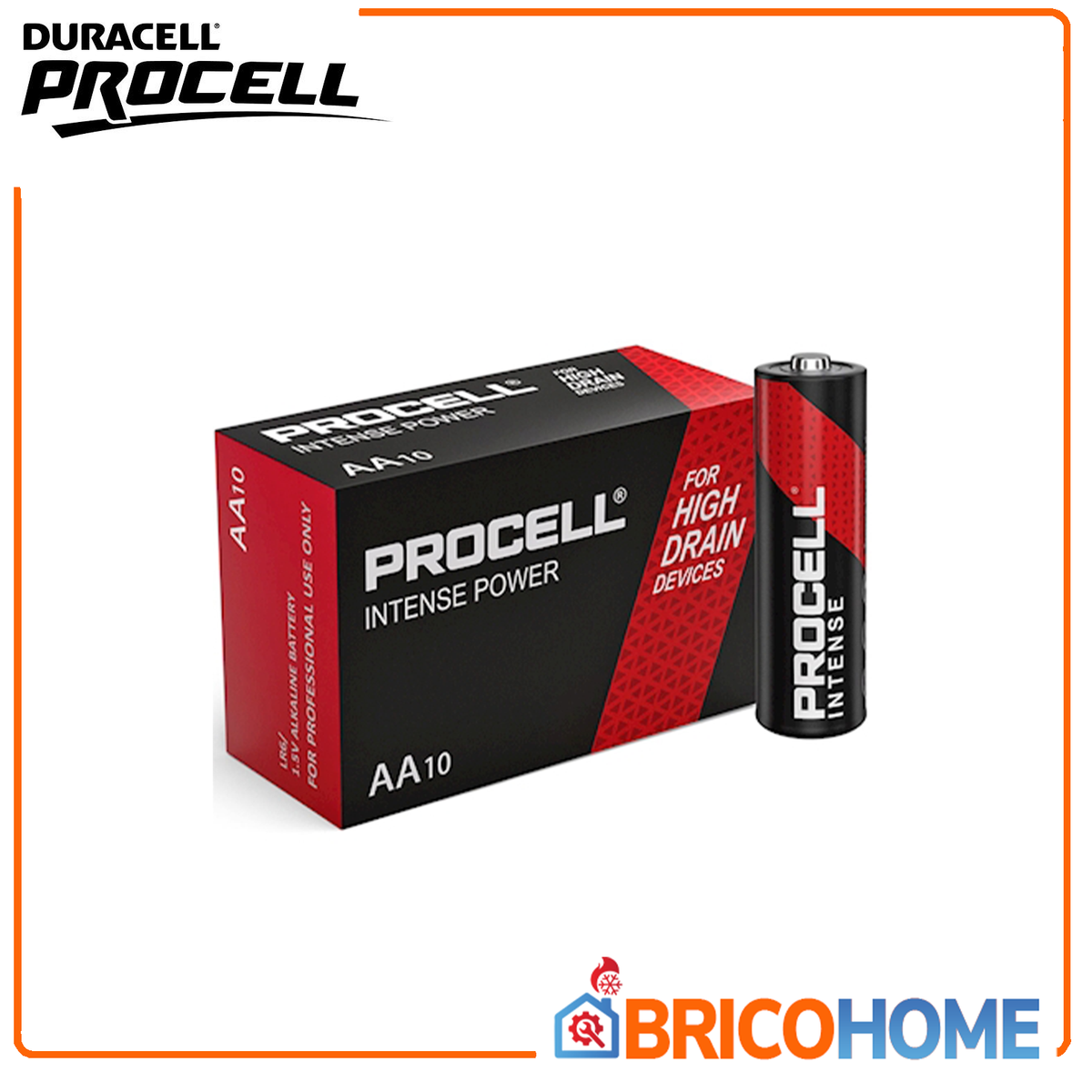 DURACELL PROCELL – Alkaline AA Intense Batterien | 10er-Pack | 3.072 mAh | 1,5V