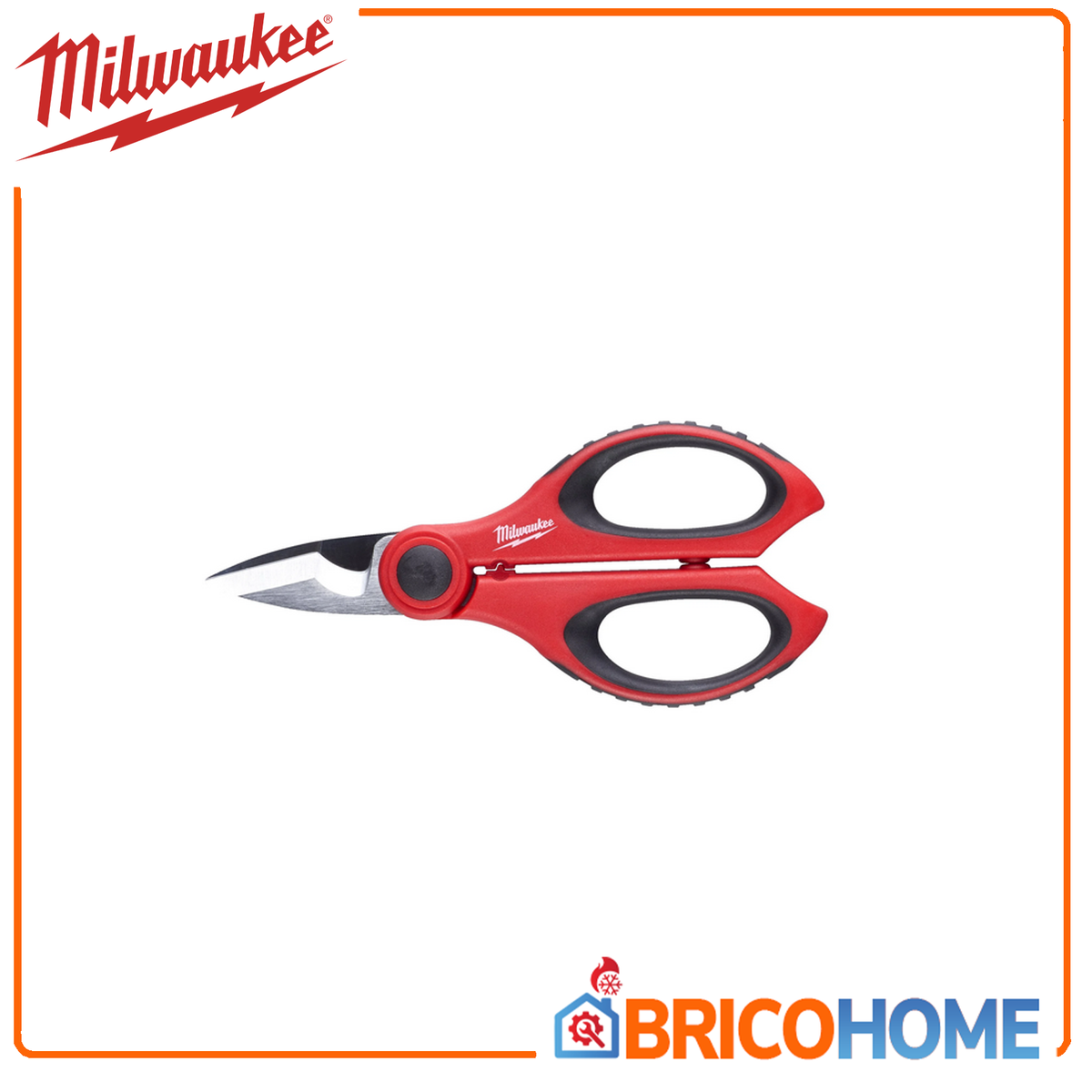 MILWAUKEE - Forbice per Elettricisti 4932478620 | Tagliacavi | Spellatrice | Crimpatrice 6mm | Vite Regolabile | Custodia